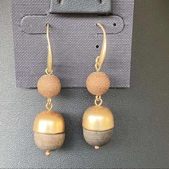 Gold  Brown White House / Black Market Earrings   $16 ea. or Bundle 3 for $25 - Picture 5 of 6